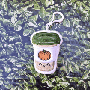 Pumpkin Spice Coffee Plush Key Fob
