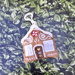 Gingerbread House Plush Key Fob