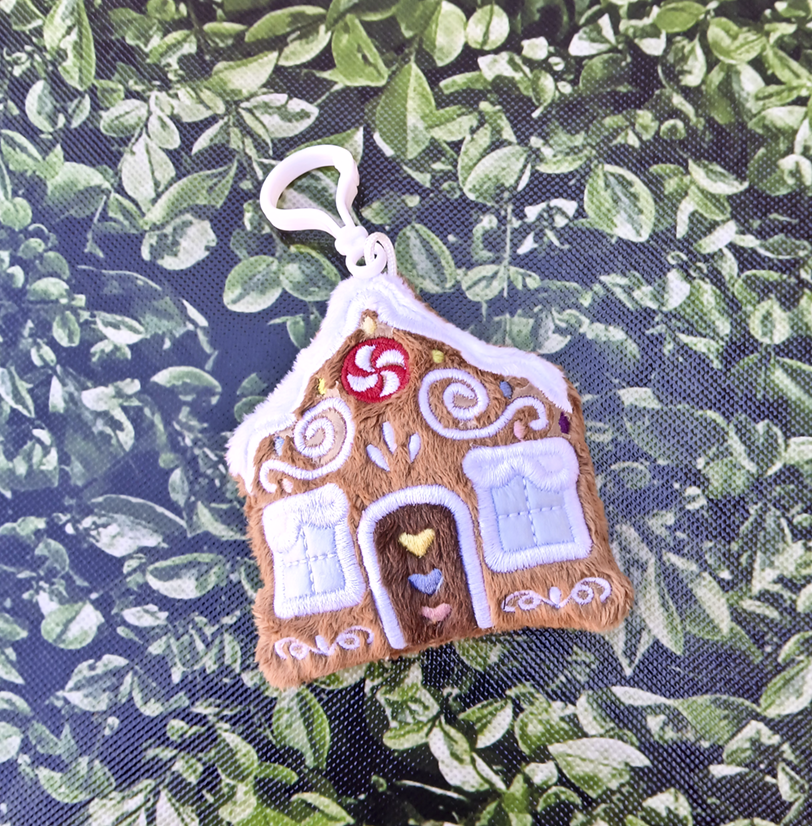 Gingerbread House Plush Key Fob