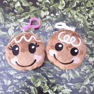 Gingerbread Head Plush Key Fob