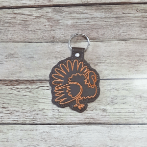 Line Drawn Turkey Key Fob
