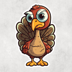 Angry Turkey Sticker Mockup