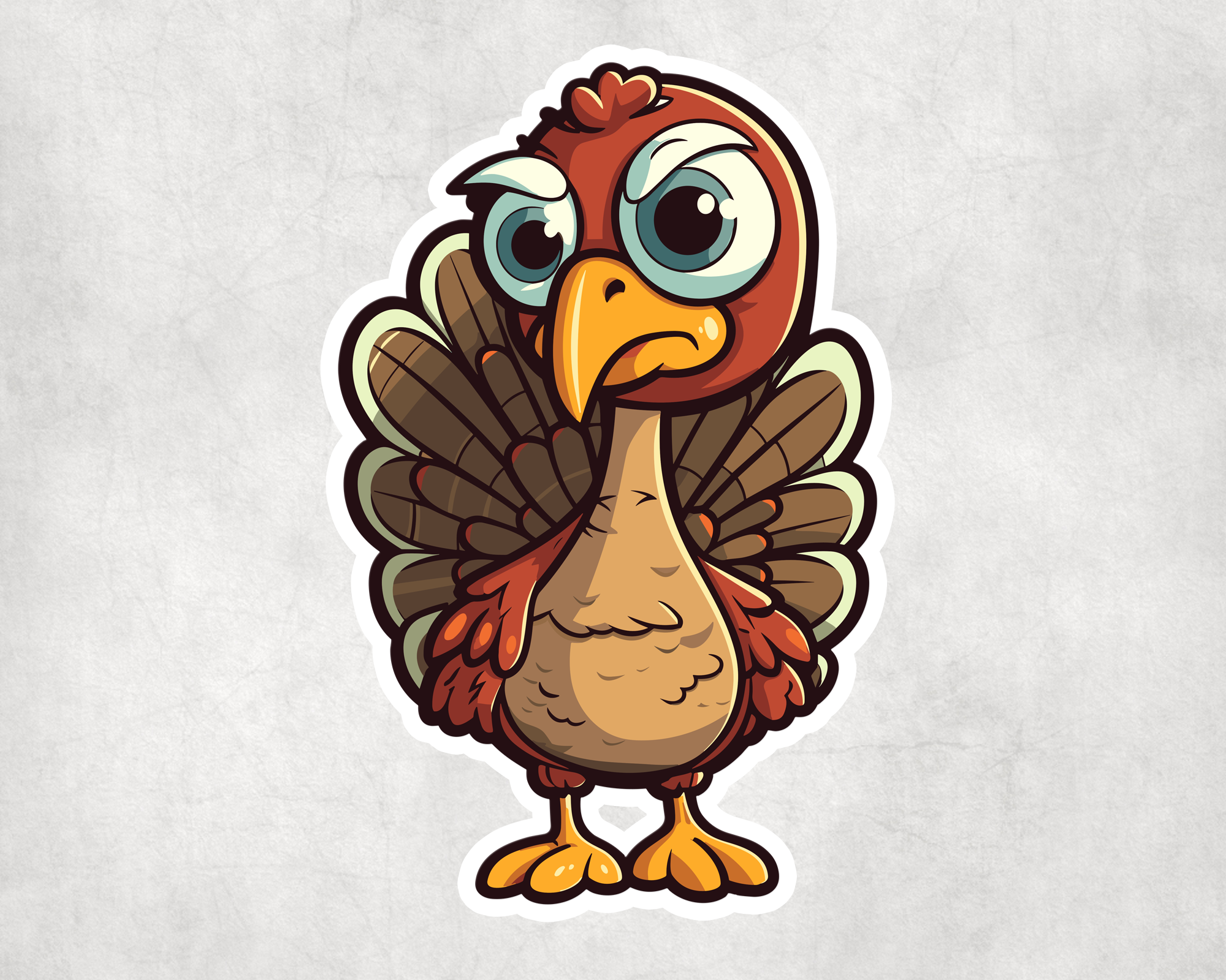 Angry Turkey Sticker Mockup