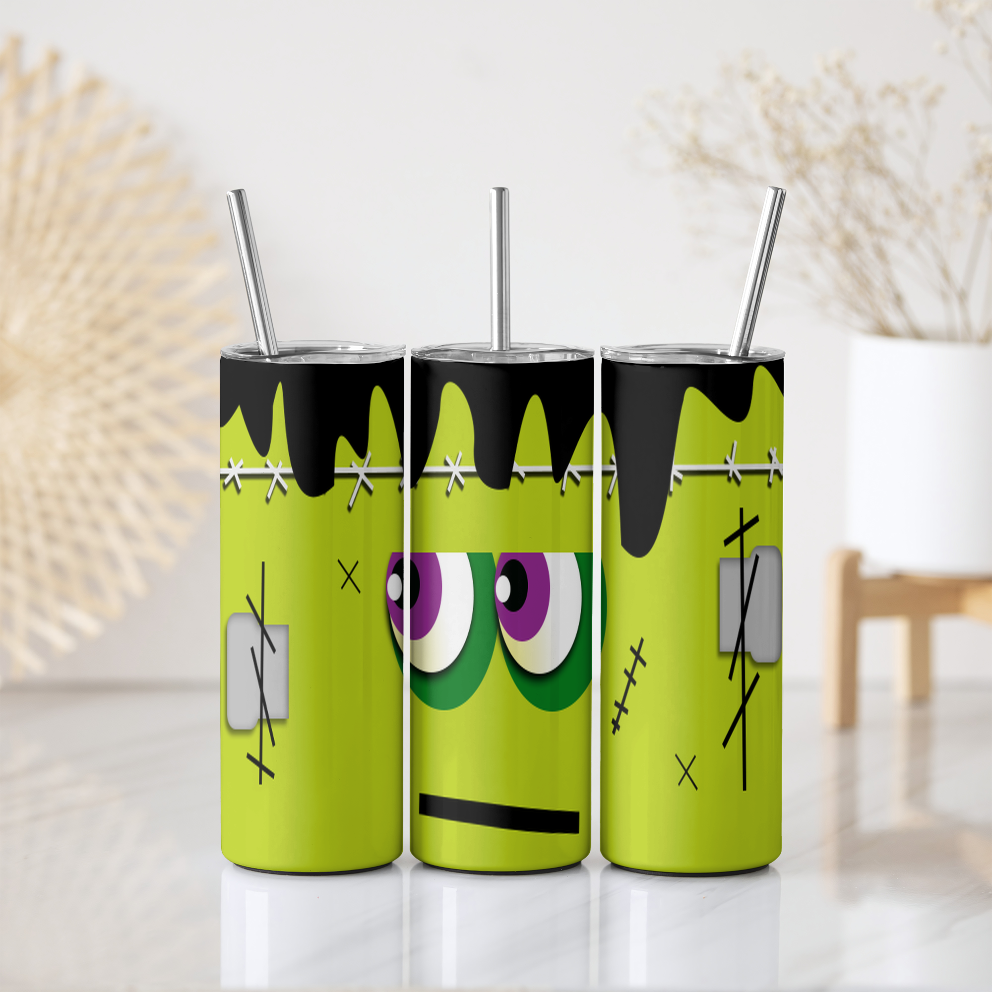 Cartoon Monster Tumbler Mockup