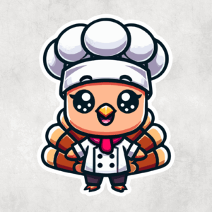 Chef Turkey Sticker Mockup