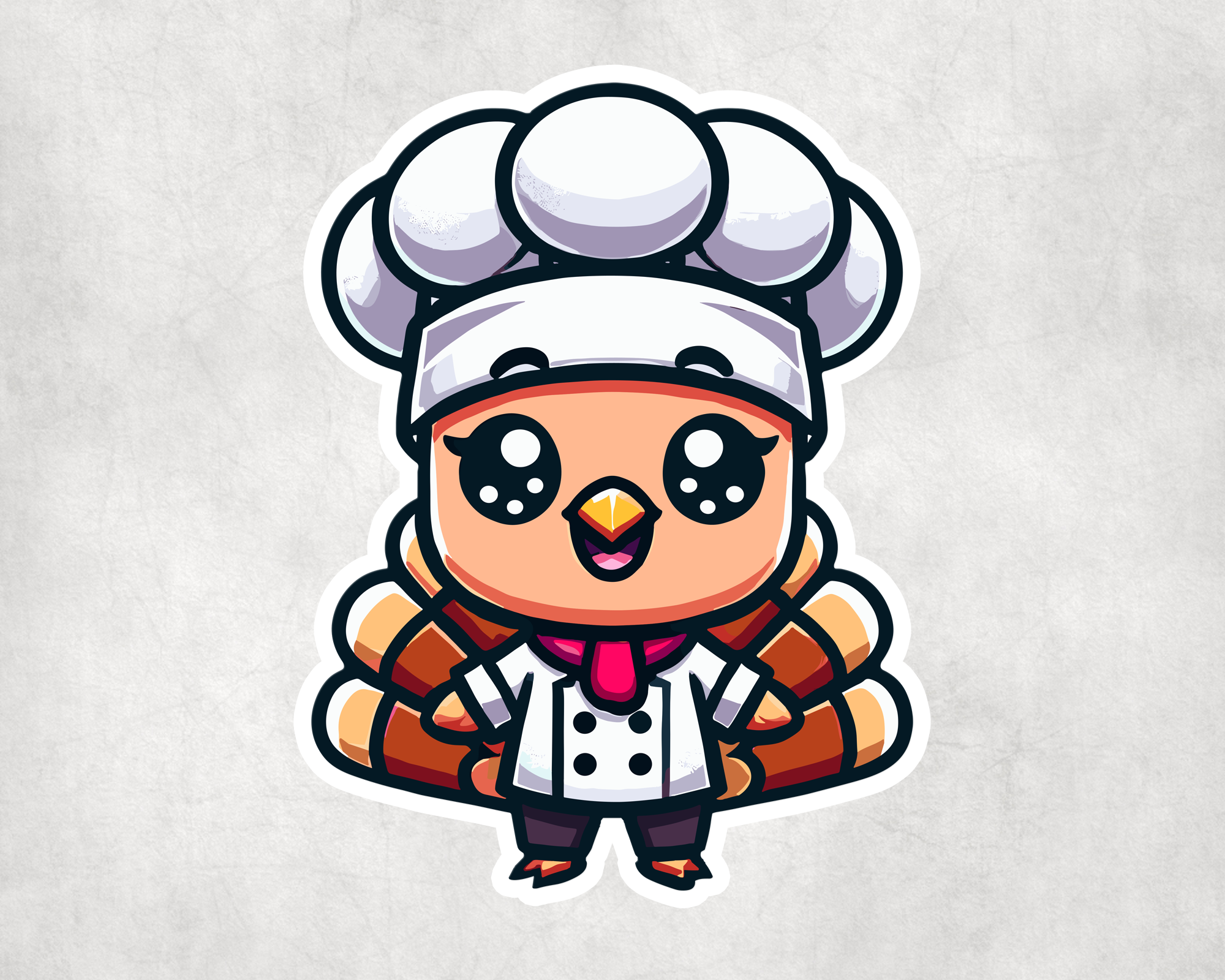 Chef Turkey Sticker Mockup