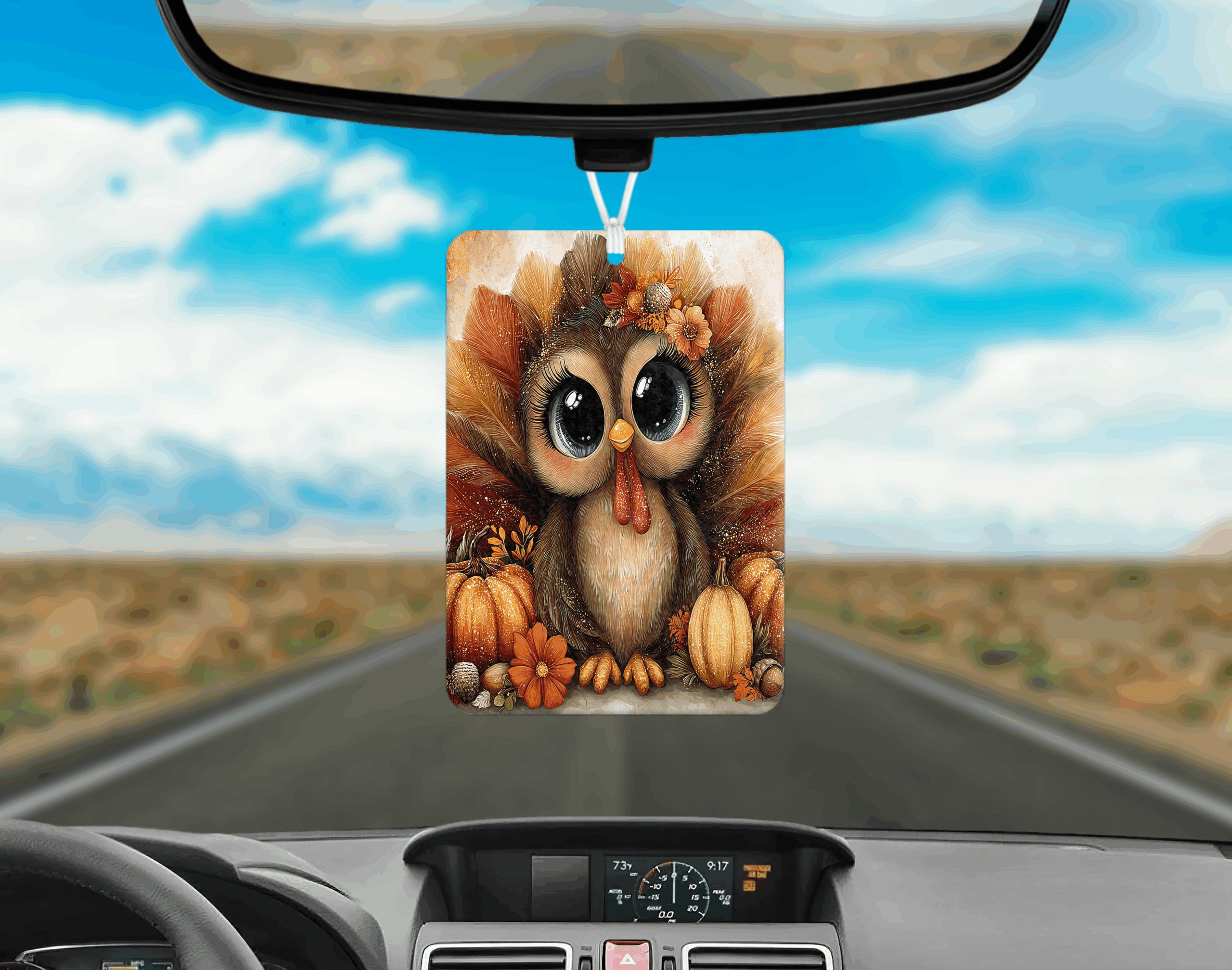 Cute Turkey Air Freshener Mockup
