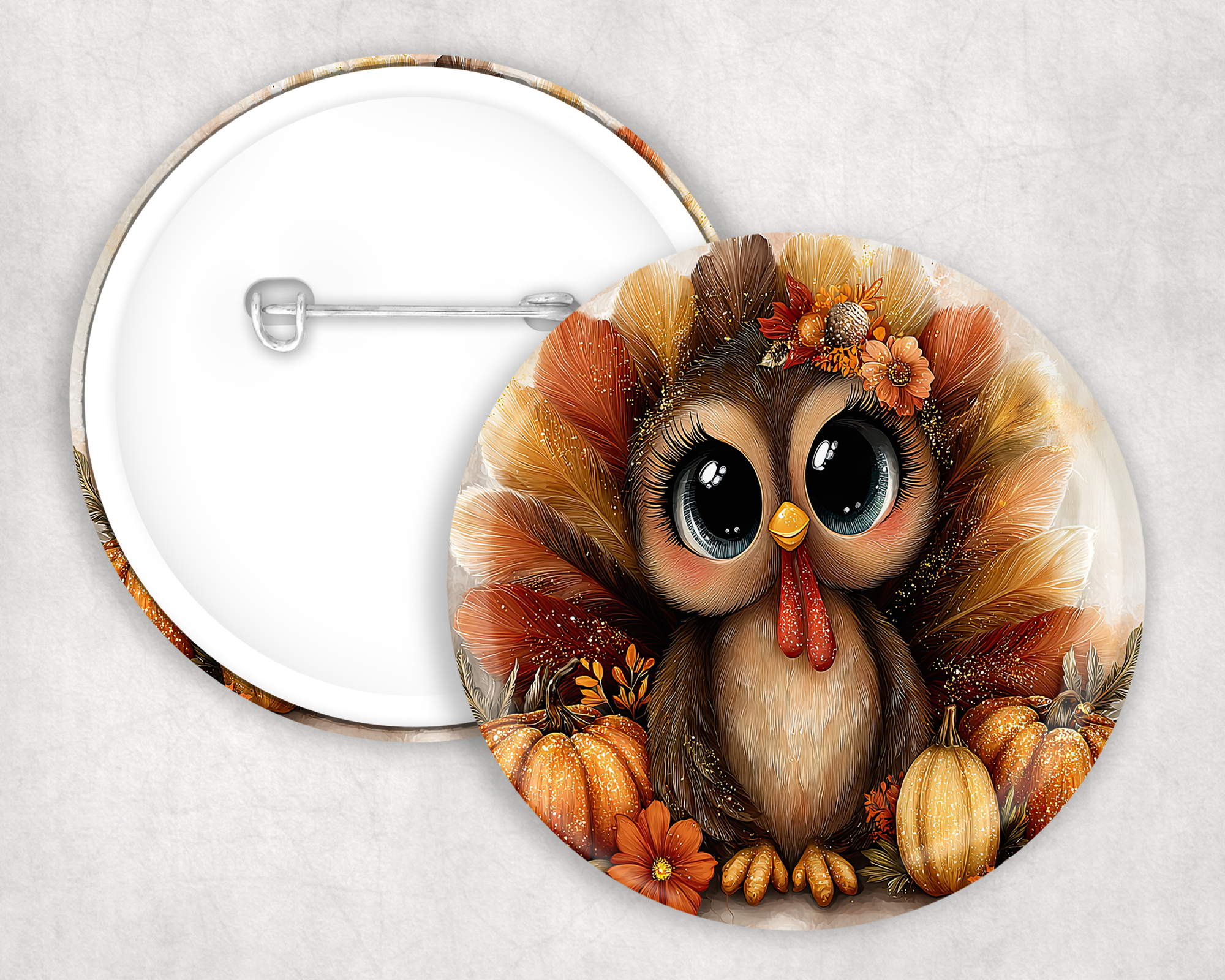 Cute Turkey Button Mockup