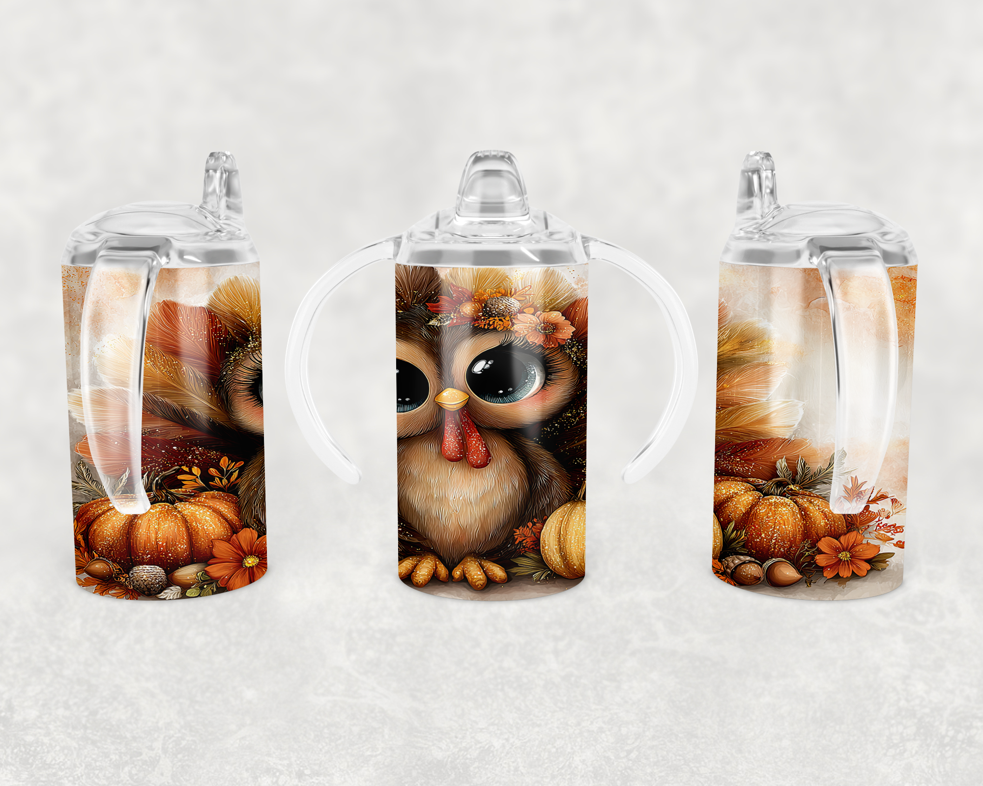 Cute Turkey Sippy Cup Mockup