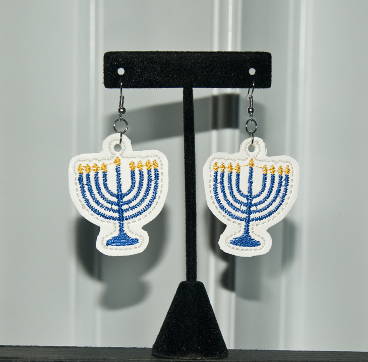 Menorah Earrings