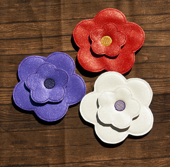 Stacked Flower Hair Clip