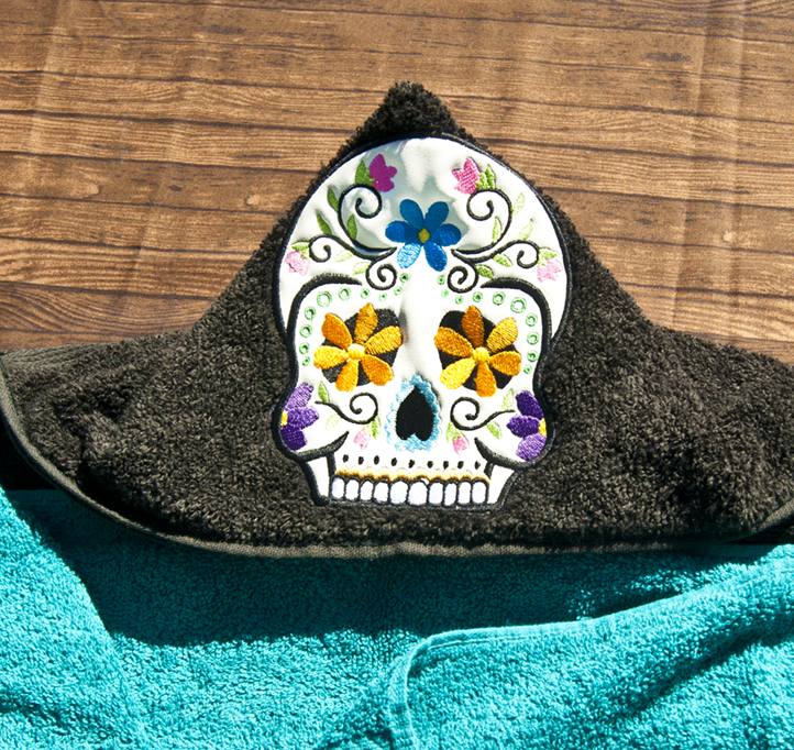 Sugar Skull Hooded Towel