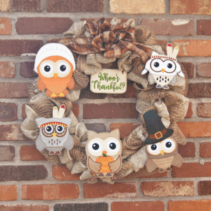 Thanksgiving Owls Wreath
