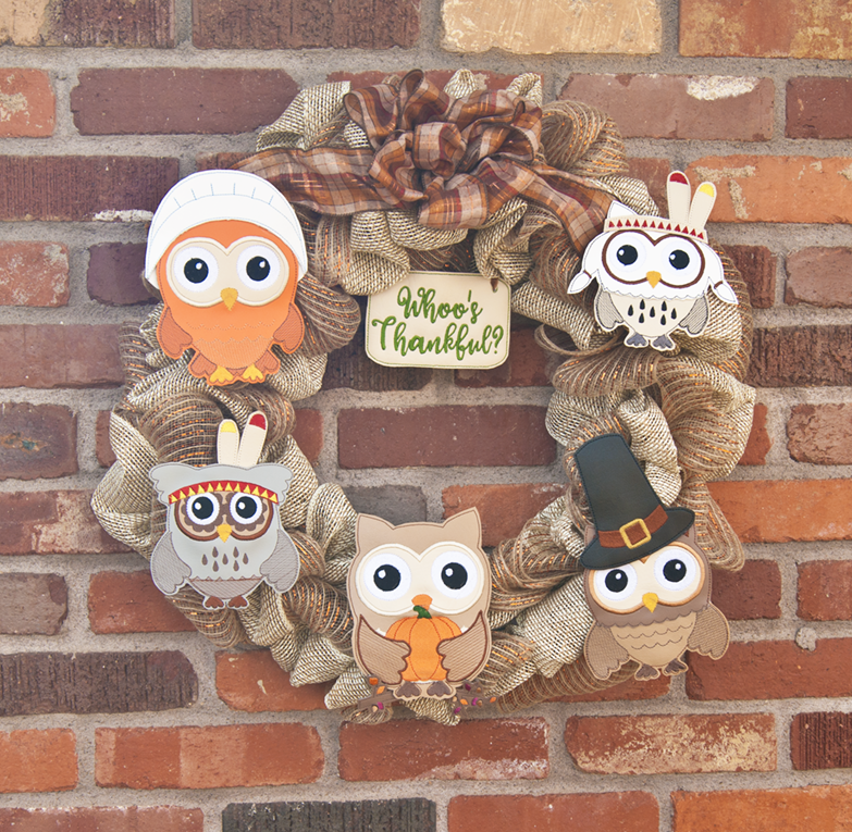 Thanksgiving Owls Wreath