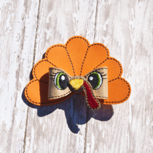 Turkey Face Stacked Hair Bow
