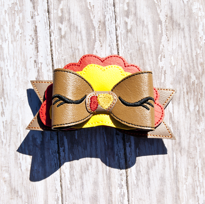 Turkey Stacked Hair Bow