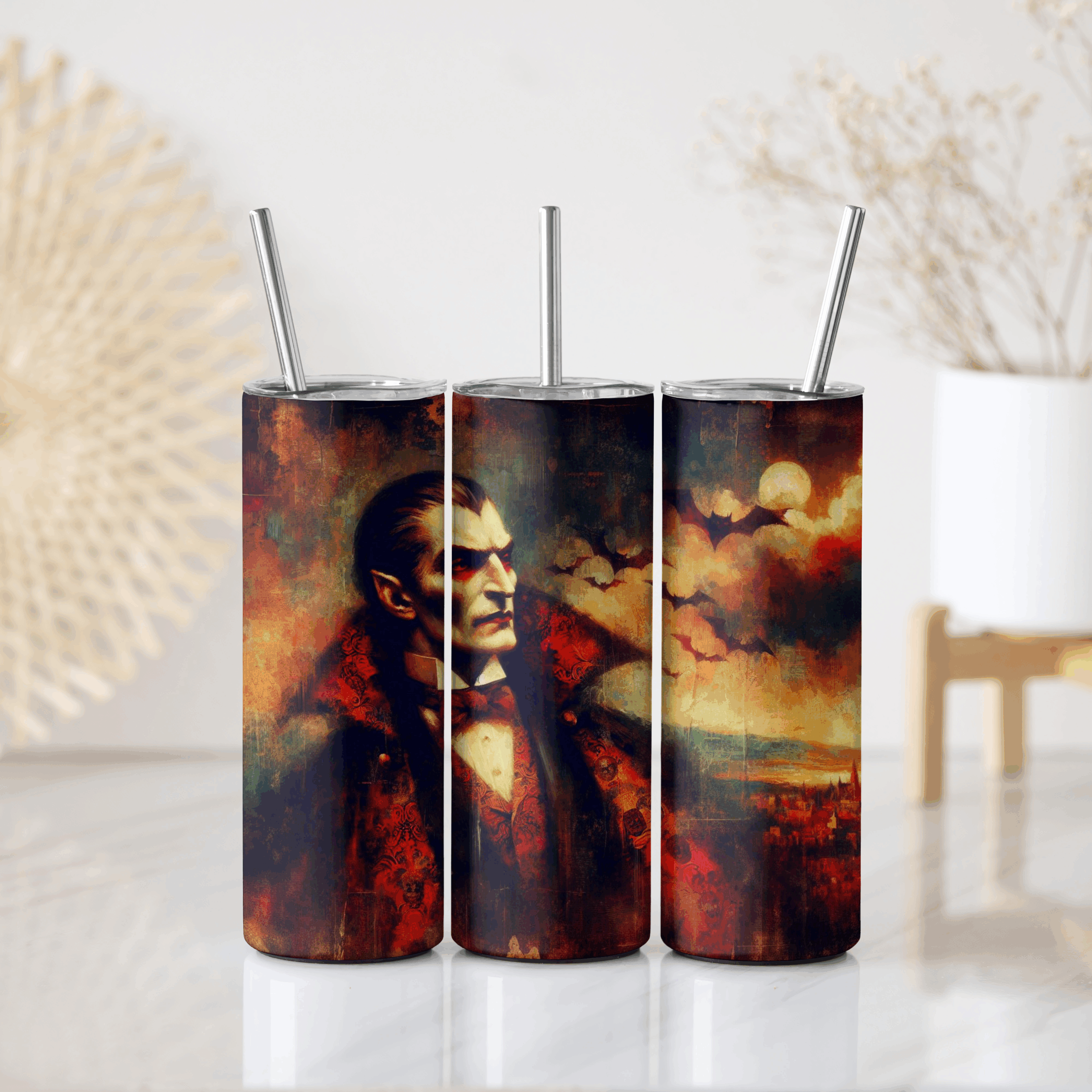 Watercolor Dracula Tumbler Mockup