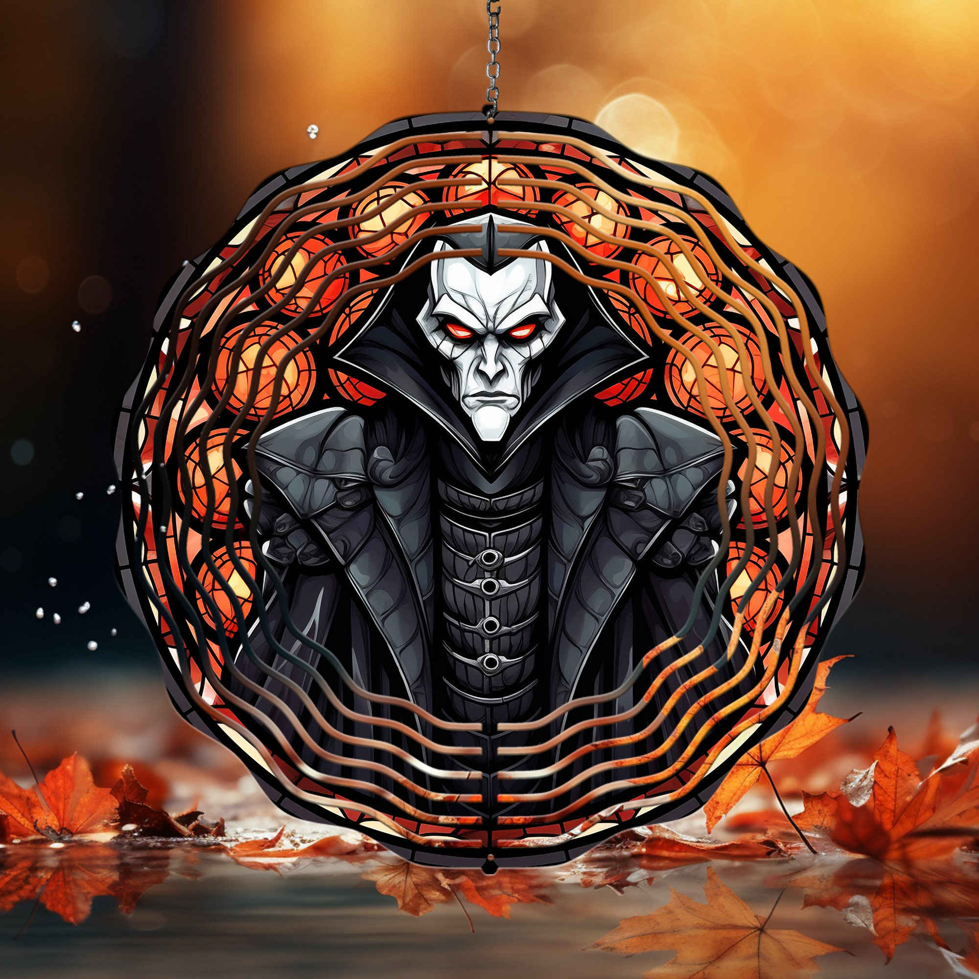 Stained Glass Dracula Wind Spinner Mockup