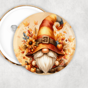 Fall Gnome Button Mockup