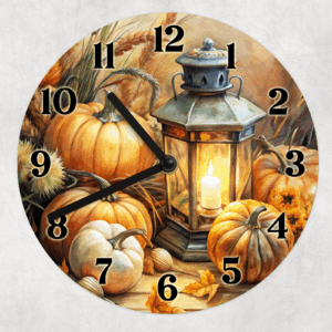 Fall Lantern Wall Clock Mockup
