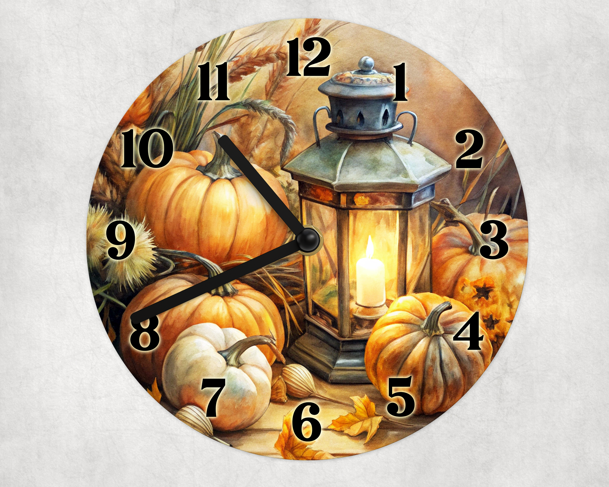 Fall Lantern Wall Clock Mockup