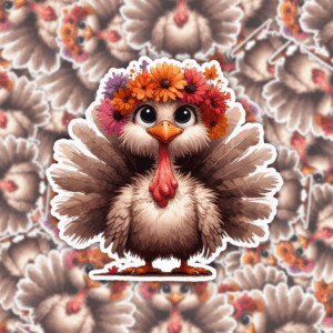 Floral Turkey Sticker