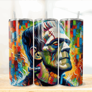 Paint-Style Monster Tumbler Mockup