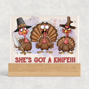 Frightened Turkey Cutting Board Mockup