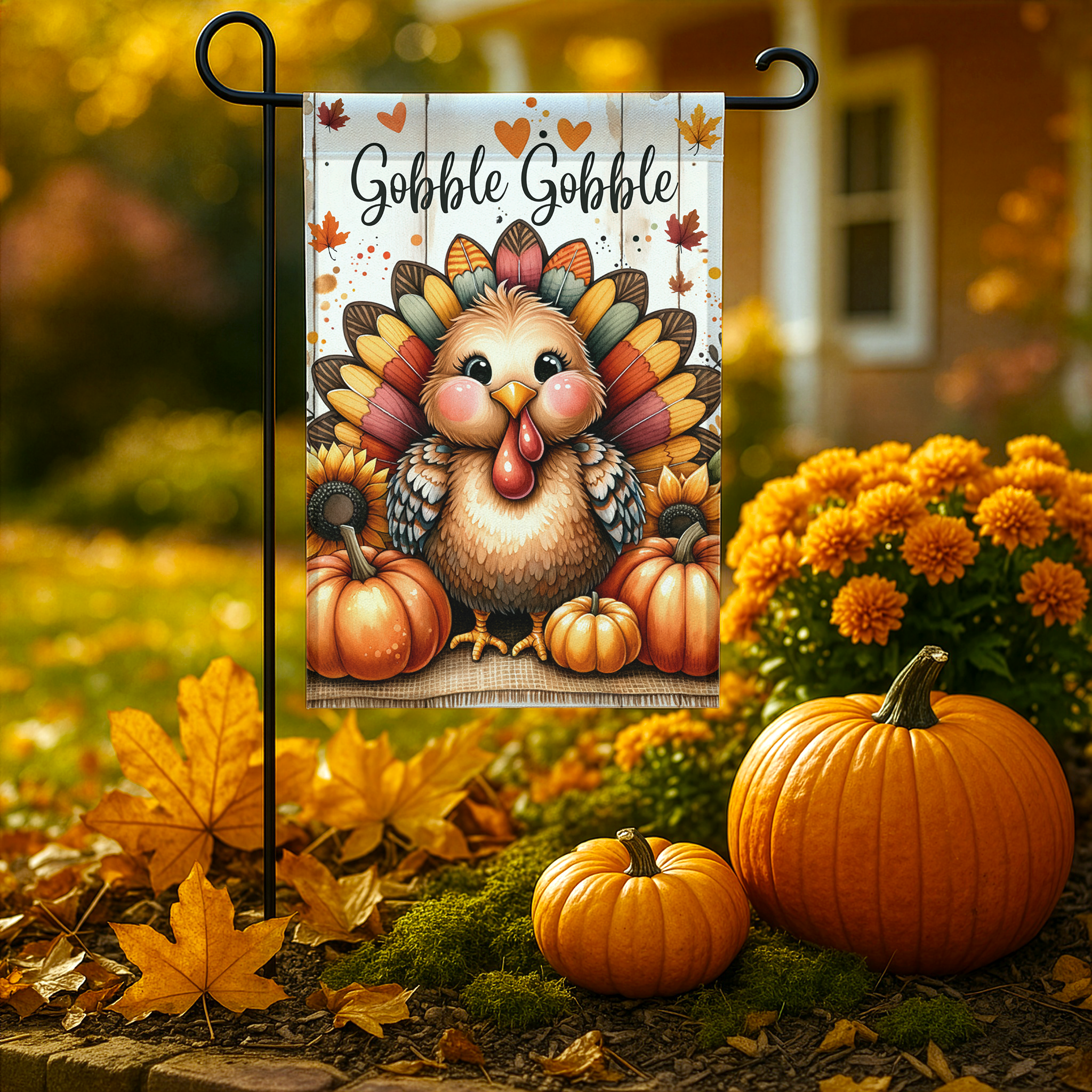 Gobble Gobble Garden Flag Mockup
