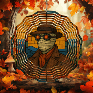 Stained Glass Invisible Man Wind Spinner Mockup