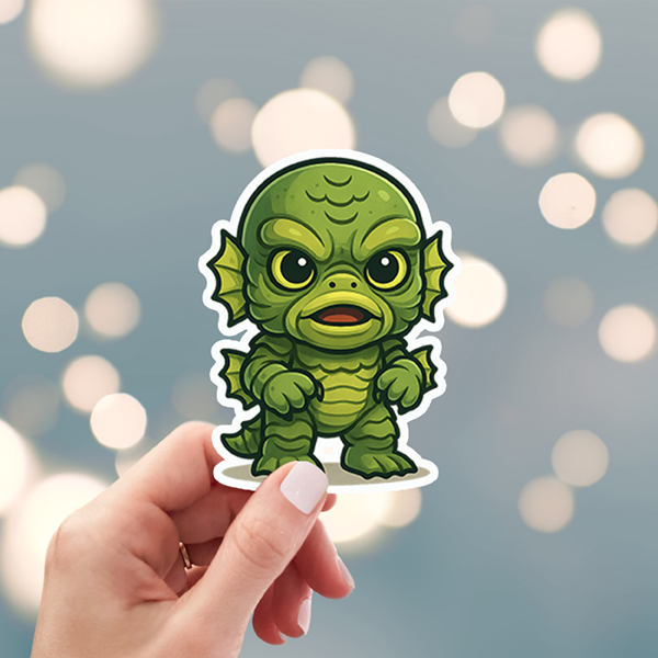Lagoon Creature Sticker Mockup