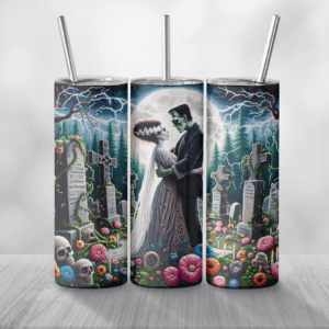 Monster Couple Tumbler Mockup
