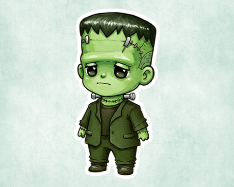 Monster Sticker Mockup