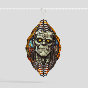 Stained Glass Monster Wind Spinner Mockup