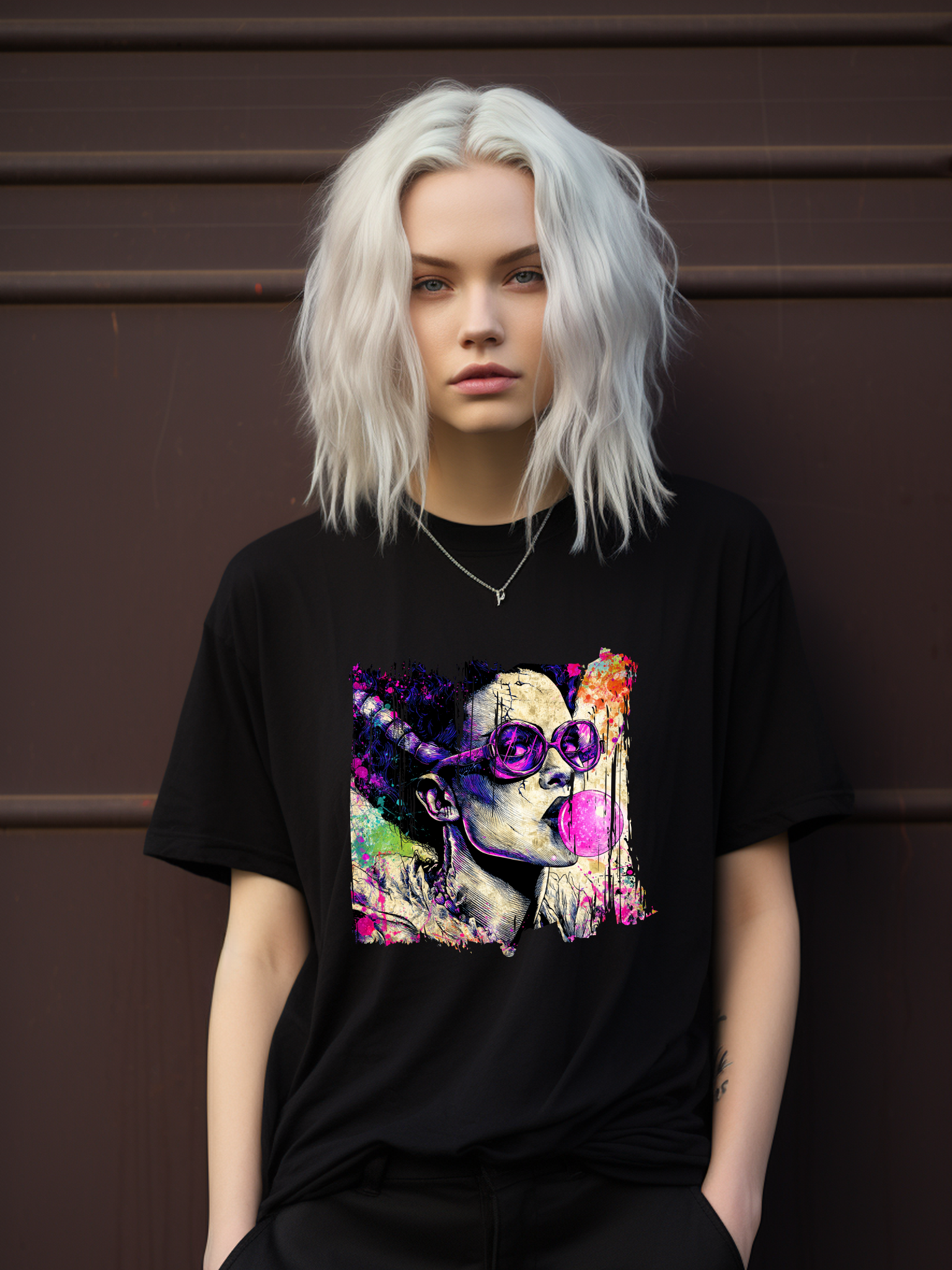 Mrs. Monster Bubble Shirt Mockup