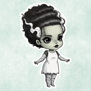 Mrs. Monster Sticker Mockup