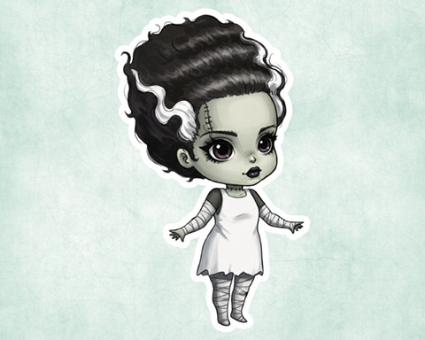 Mrs. Monster Sticker Mockup