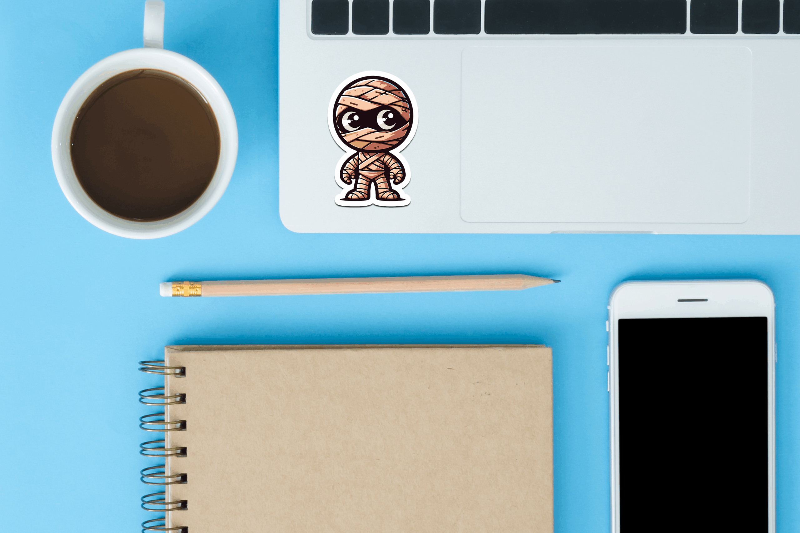 Mummy Sticker Mockup