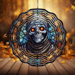 Stained Glass Mummy Wind Spinner Mockup