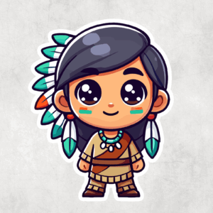 Indigenous Child Sticker Mockup
