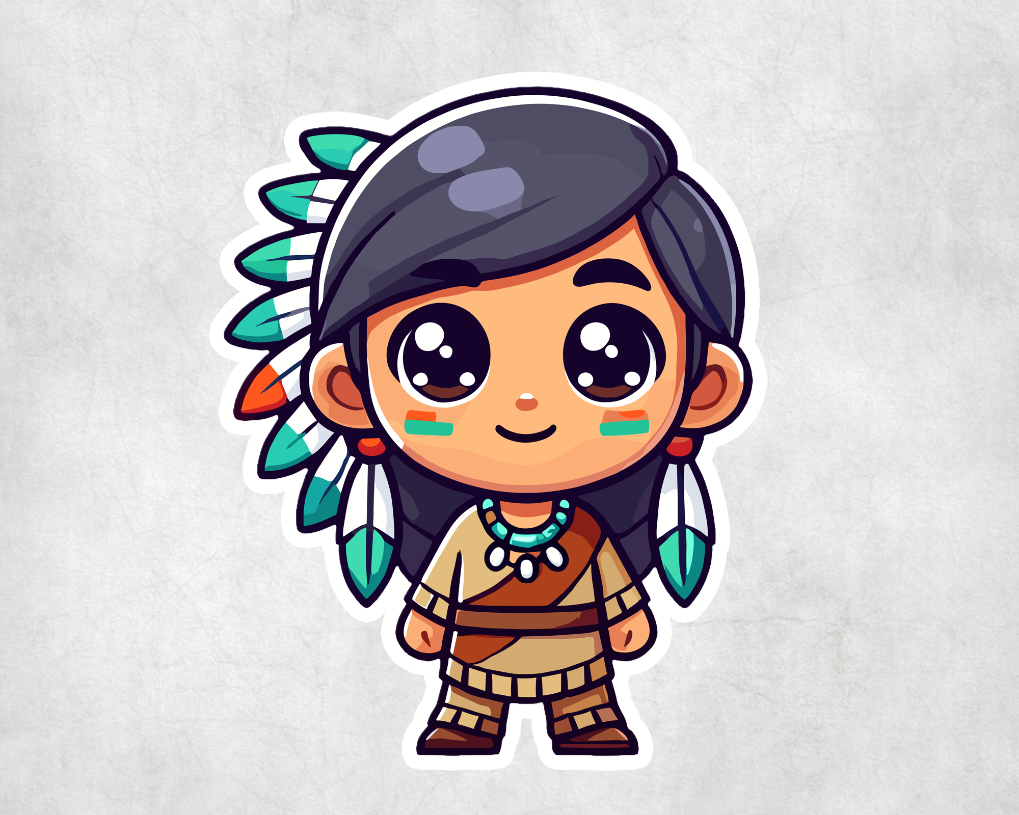 Indigenous Child Sticker Mockup
