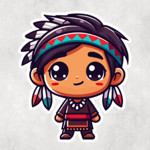 Indigenous Boy Sticker Mockup