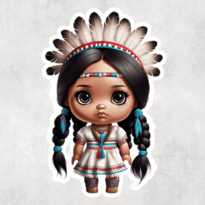 Indigenous Doll Sticker Mockup