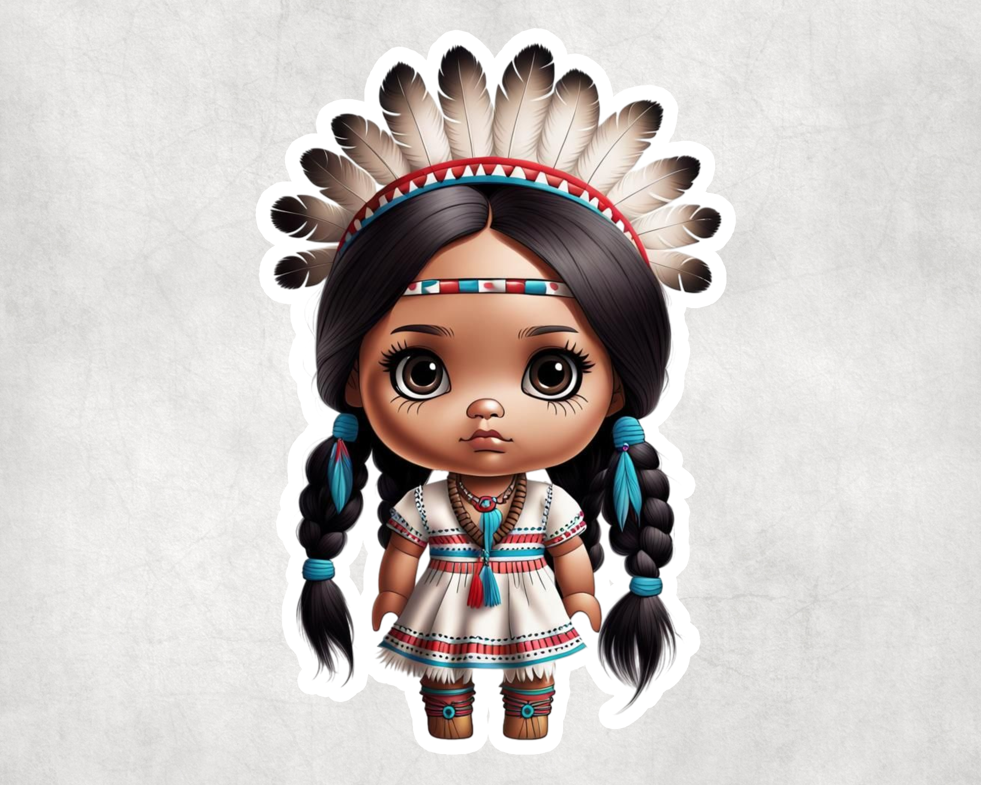 Indigenous Doll Sticker Mockup