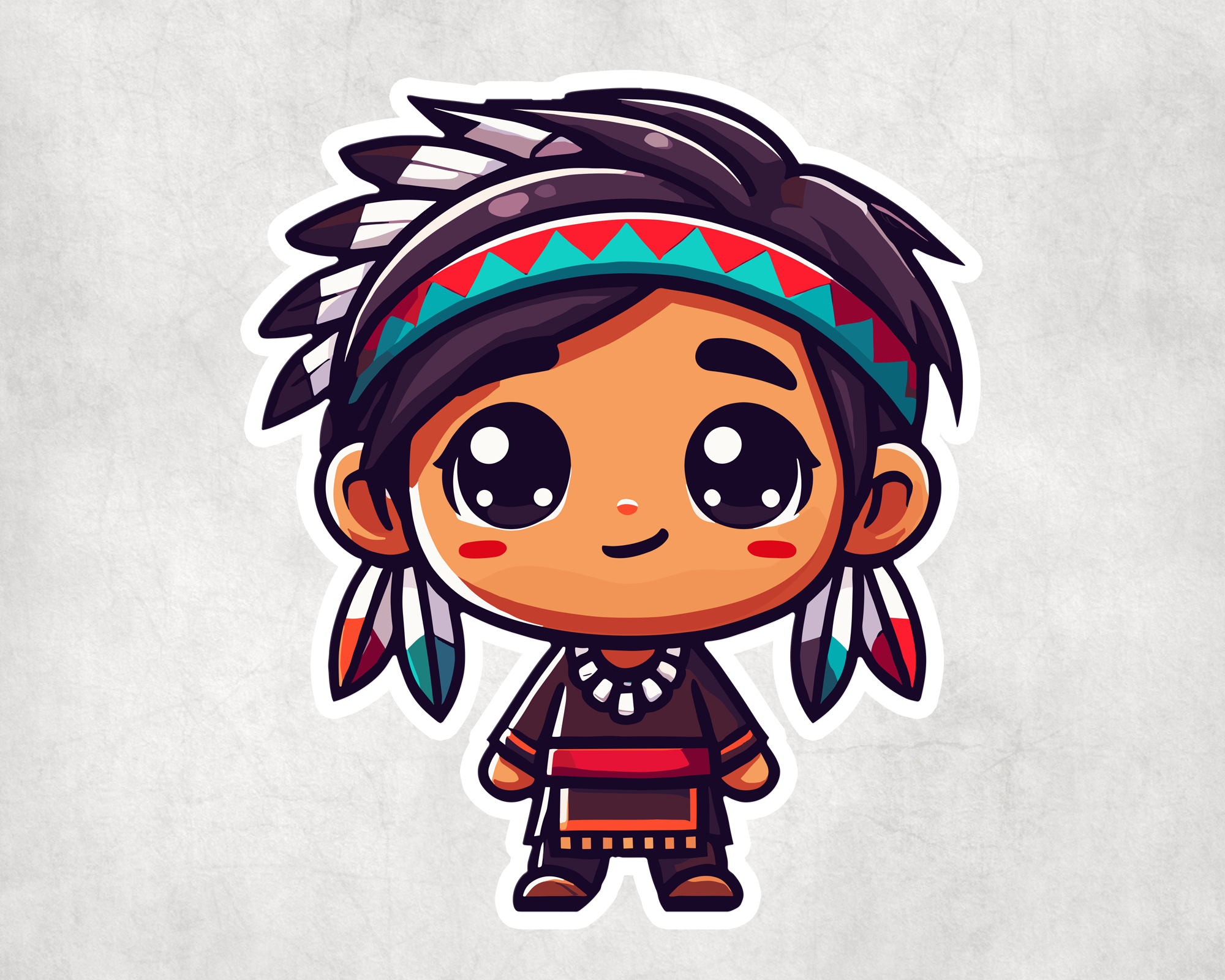 Indigenous Boy Sticker Mockup