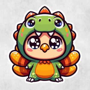 Dino Disguised Turkey Sticker Mockup