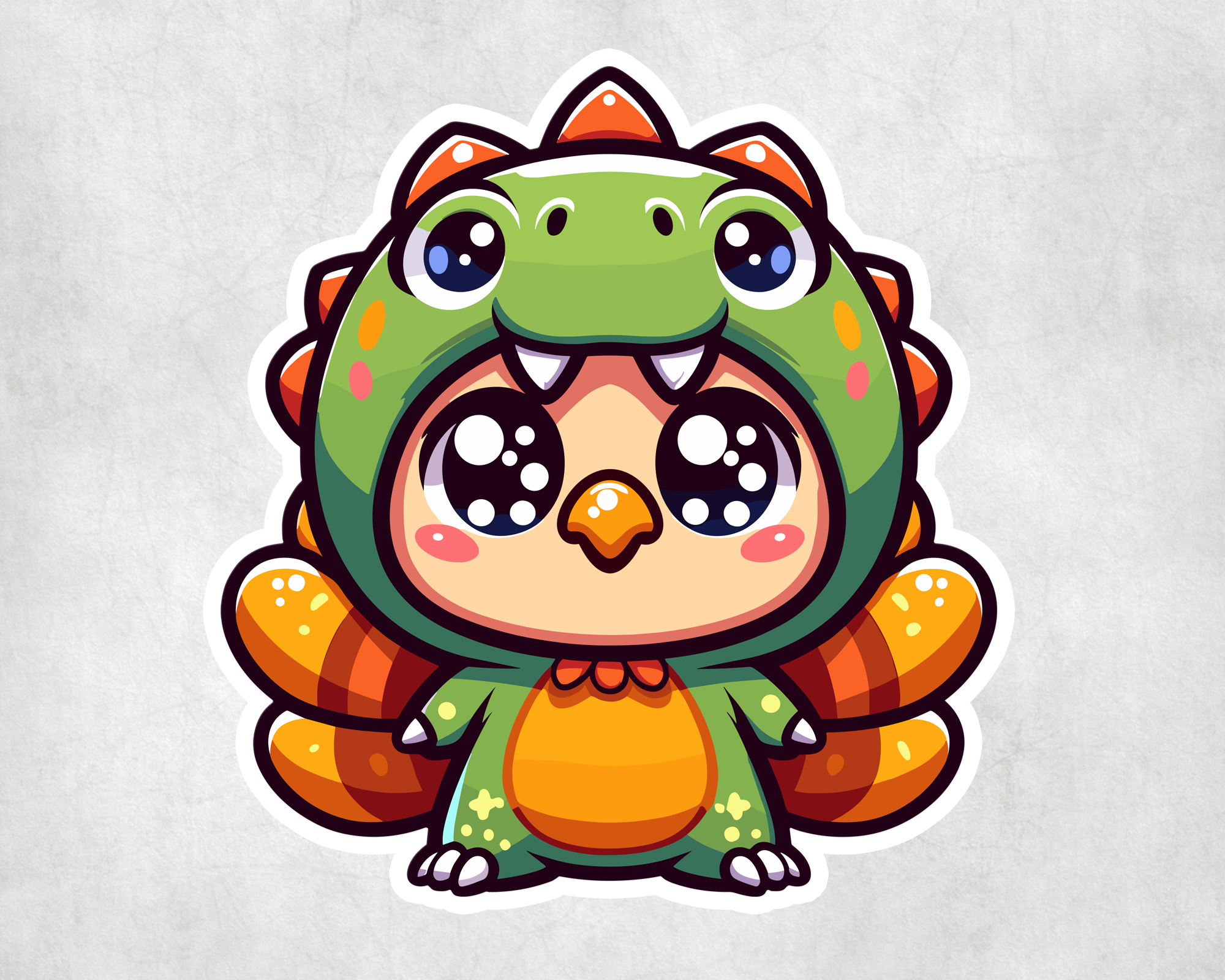 Dino Disguised Turkey Sticker Mockup