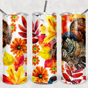 Fall Turkey Tumbler Mockup