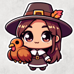 Puritan Girl Sticker Mockup