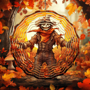 Creepy Scarecrow Wind Spinner Mockup